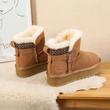 Winter Warm Thick Soled Velvet Padded Snow Boot Women