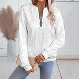 Women's Quarter Zip Standing Collar Casual Sweatshirt