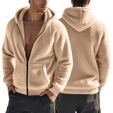 Men's Winter Zip Up Casual Fleece Hoodie