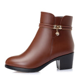 Soft Leather Ankle Boots Women