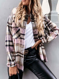 Plaid Jacket Shirt Coat For Women