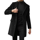 Men's Business/Casual Long Woolen Coat