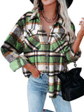 Plaid Jacket Shirt Coat For Women