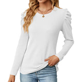 Women Long Sleeve Round Neck Stacked Sleeve Shirt